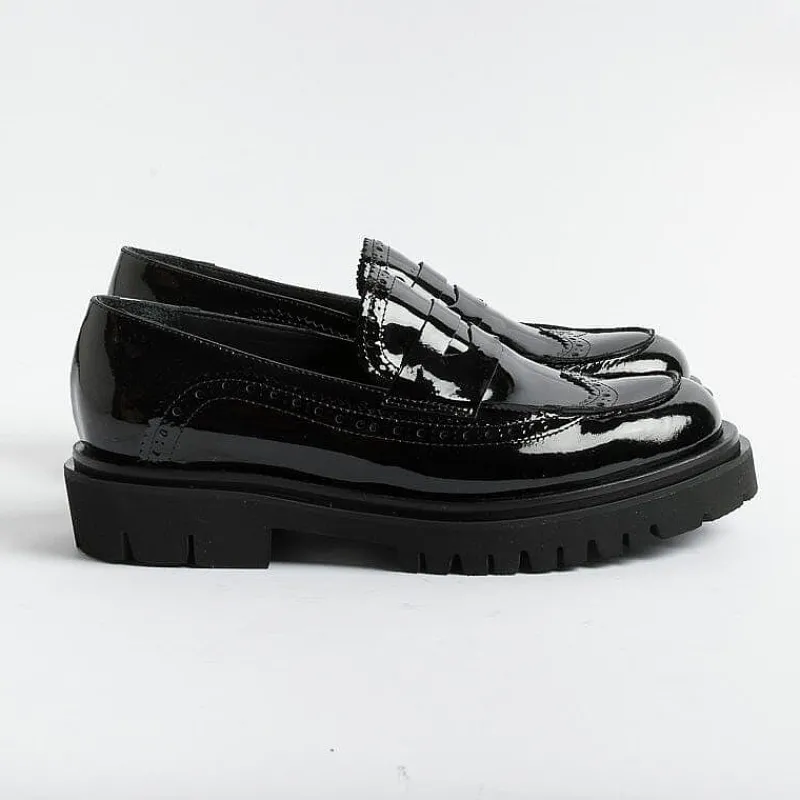 Anna F. Anna F - Mocassino - 1498 - Vernice - Nero<Collezione Scarpe Donna Mocassini