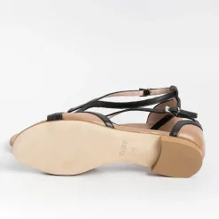 Anna F. - Sandali Bassi 3671 - Camelia Nero<Collezione Scarpe Donna Sandali Bassi