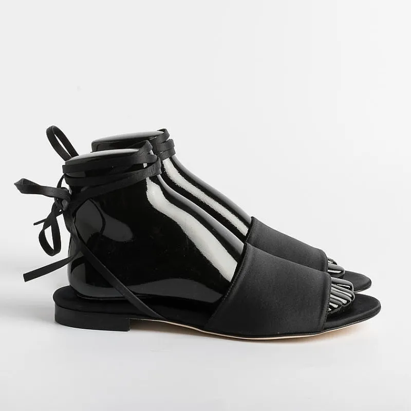 Anna F. - Sandali Bassi 3440 - Raso Nero<Collezione Scarpe Donna Sandali Bassi