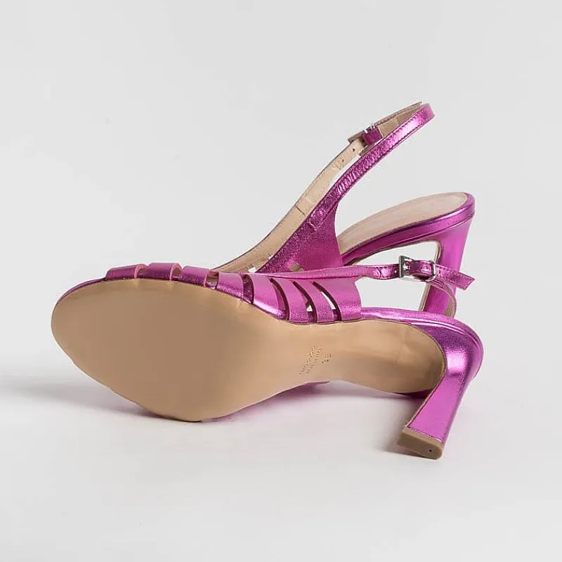Anna F. - Sandali Con Tacco- 3656 - Laminato Fucsia<Collezione Scarpe Donna Cerimonia - Scarpe E Pochette