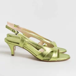 Anna F. - Sandali Con Tacco- 3664 - Laminato Lime<Collezione Scarpe Donna Cerimonia - Scarpe E Pochette