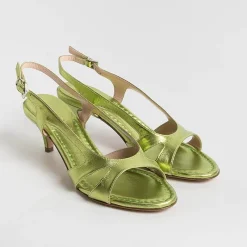 Anna F. - Sandali Con Tacco- 3664 - Laminato Lime<Collezione Scarpe Donna Cerimonia - Scarpe E Pochette
