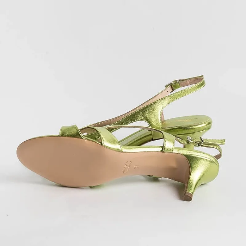 Anna F. - Sandali Con Tacco- 3664 - Laminato Lime<Collezione Scarpe Donna Cerimonia - Scarpe E Pochette