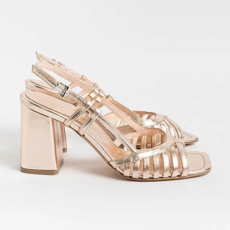 Anna F. - Sandali Con Tacco - 3623 - Laminato Cipria<Collezione Scarpe Donna Sandali Con Tacco