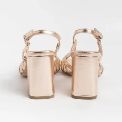 Anna F. - Sandali Con Tacco - 3623 - Laminato Cipria<Collezione Scarpe Donna Cerimonia - Scarpe E Pochette