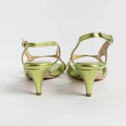Anna F. - Sandali Con Tacco- 3664 - Laminato Lime<Collezione Scarpe Donna Sandali Con Tacco