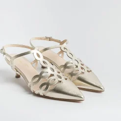 Anna F. - Sling Back - 1483 - Laminato Platino<Collezione Scarpe Donna Sposa