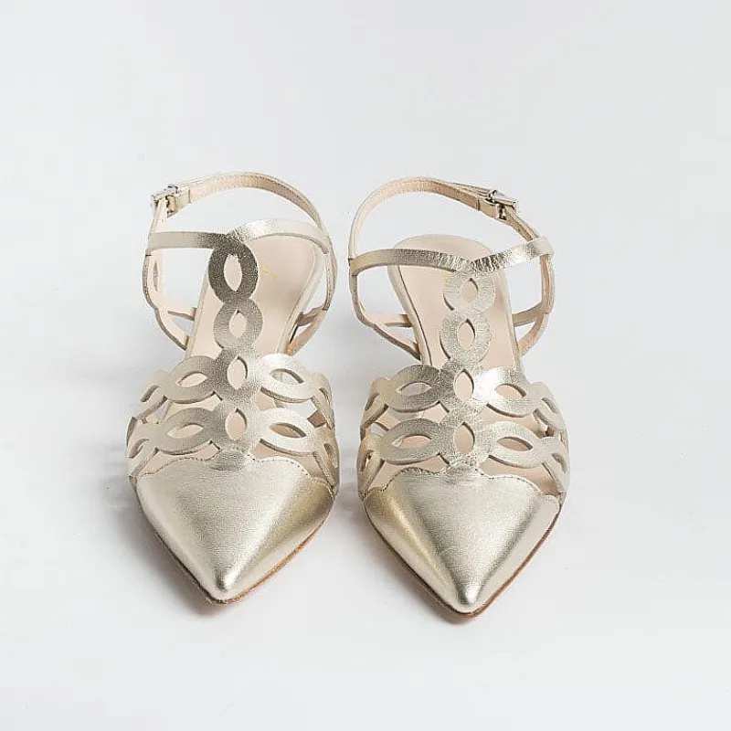 Anna F. - Sling Back - 1483 - Laminato Platino<Collezione Scarpe Donna Sling Back