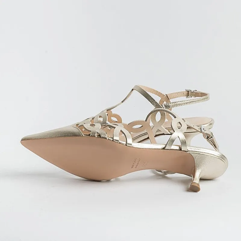 Anna F. - Sling Back - 1483 - Laminato Platino<Collezione Scarpe Donna Sling Back