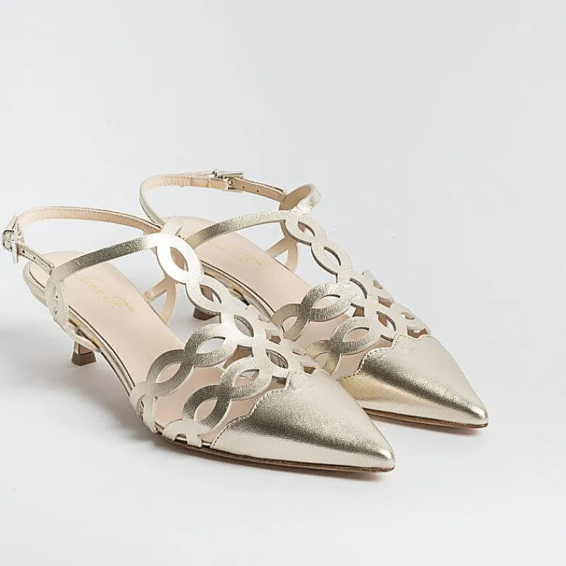 Anna F. - Sling Back - 1483 - Laminato Platino<Collezione Scarpe Donna Sling Back