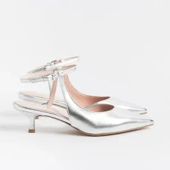 Anna F. - Slingback - 1411 - Laminato Argento<Collezione Scarpe Donna Sposa