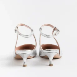 Anna F. - Slingback - 1411 - Laminato Argento<Collezione Scarpe Donna Sposa