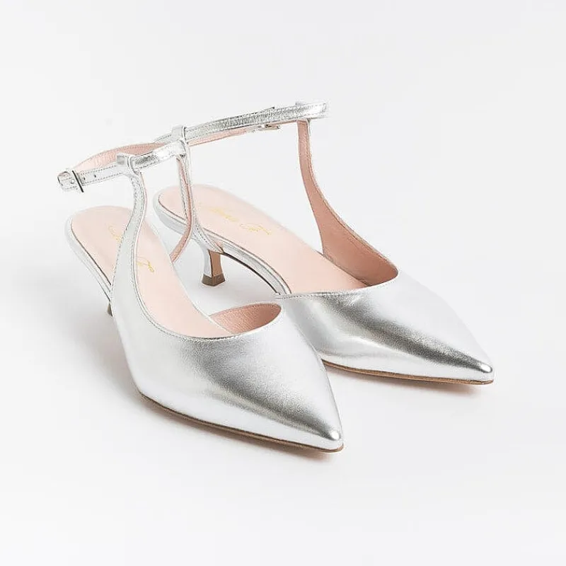 Anna F. - Slingback - 1411 - Laminato Argento<Collezione Scarpe Donna Cerimonia - Scarpe E Pochette