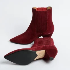 Anna F. Anna F - Stivaletto - 9884 - Velour Carminio<Collezione Scarpe Donna Stivaletti