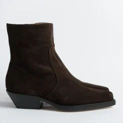 Anna F. Anna F - Stivaletto Texano - 9677 - Velour Testa Di Moro<Collezione Scarpe Donna Texani