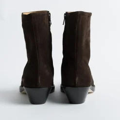 Anna F. Anna F - Stivaletto Texano - 9677 - Velour Testa Di Moro<Collezione Scarpe Donna Texani