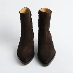 Anna F. Anna F - Stivaletto Texano - 9677 - Velour Testa Di Moro<Collezione Scarpe Donna Texani