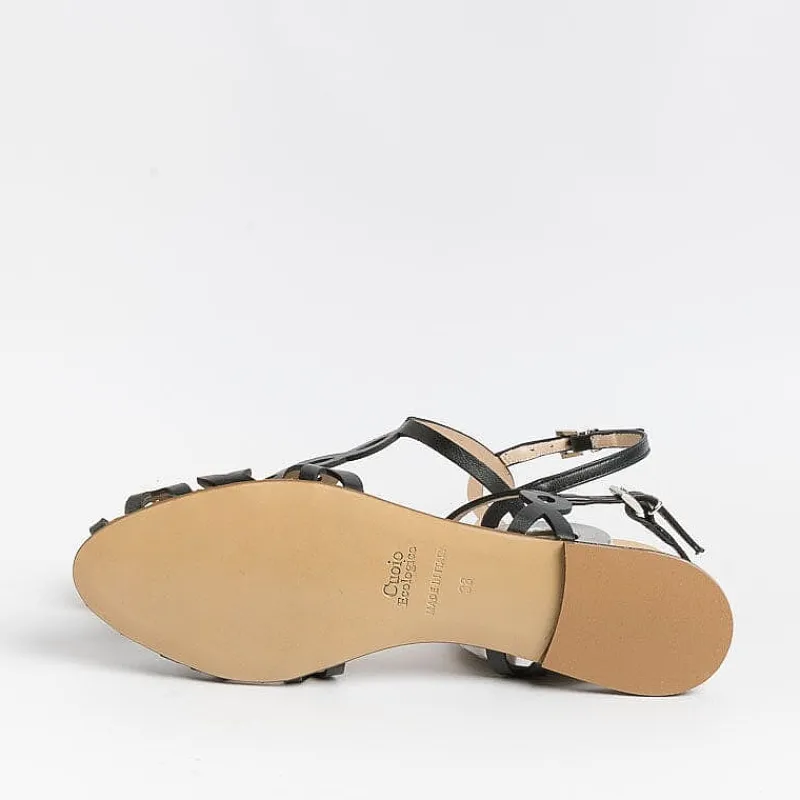 Anna F. -Sandali Bassi 3628 - Nappa Nero<Collezione Scarpe Donna Sandali Bassi