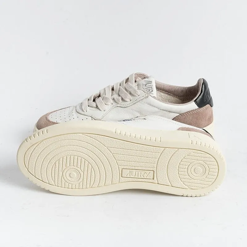 AUTRY - Collezione donna Autry - Aulw Gs20 - Sneakers - Low Wom Suede Leat - Bianco Tortora Nero<Collezione Scarpe Donna Sneakers