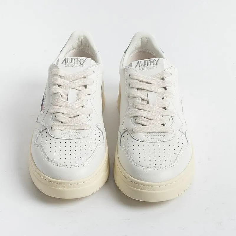 AUTRY - Collezione donna Autry - Aulw Ll56 - Sneakers Low Wom All Leat - Bianco Verde Malachite<Collezione Scarpe Donna Sneakers