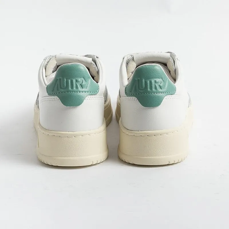 AUTRY - Collezione donna Autry - Aulw Ll56 - Sneakers Low Wom All Leat - Bianco Verde Malachite<Collezione Scarpe Donna Sneakers