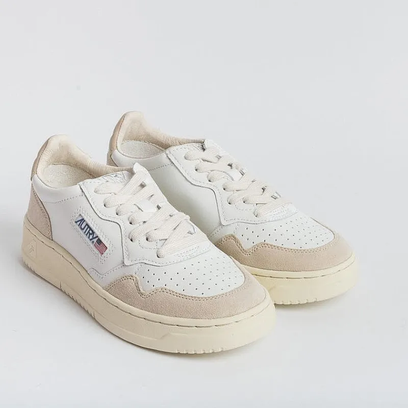 AUTRY - Collezione donna Autry - Aulw Ls58 - Sneakers Low Wom Leat - Bianco Beige Pepper<Collezione Scarpe Donna Sneakers