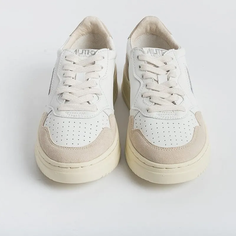 AUTRY - Collezione donna Autry - Aulw Ls58 - Sneakers Low Wom Leat - Bianco Beige Pepper<Collezione Scarpe Donna Sneakers