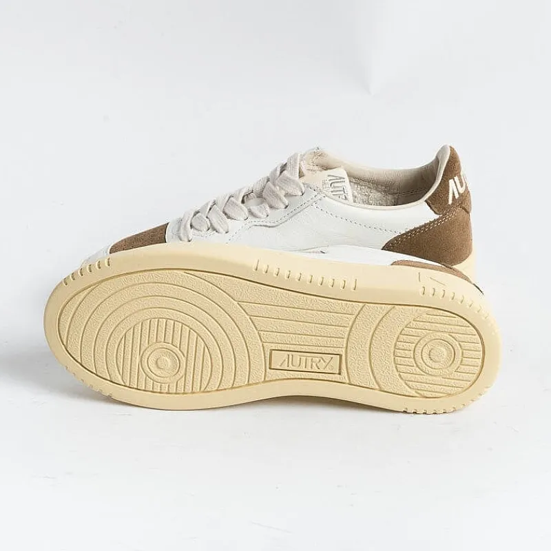 AUTRY - Collezione donna Autry - Aulw Sl06 - Sneakers - Low Wom Suede Leat - Bianco Cigar<Collezione Scarpe Donna Sneakers