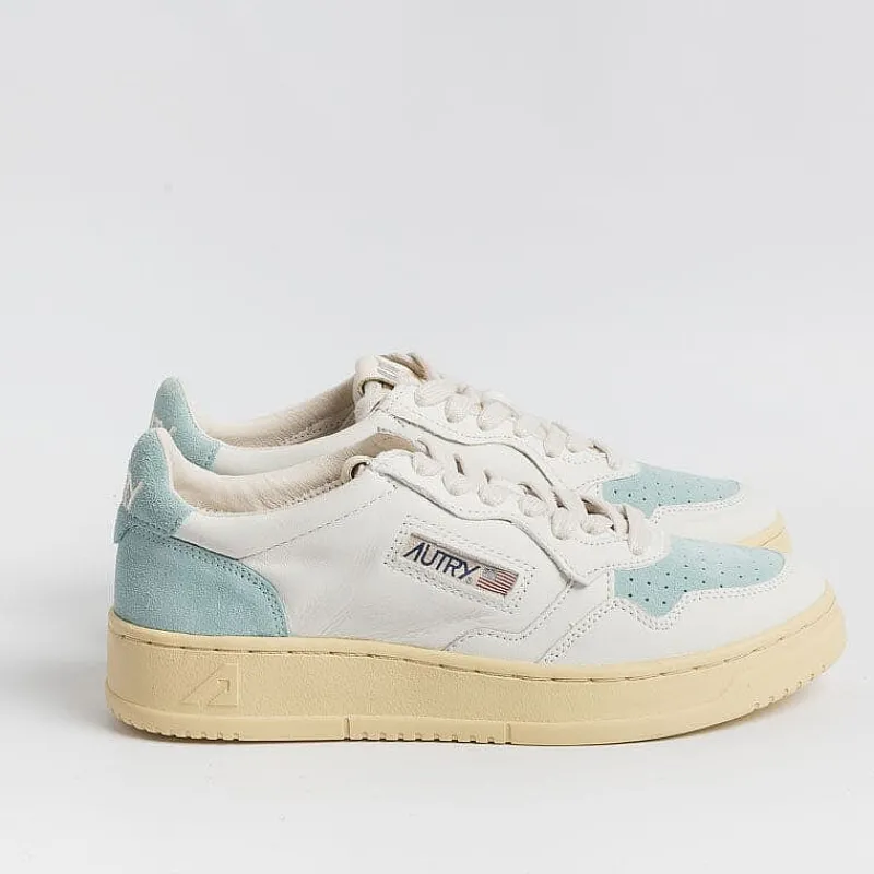 AUTRY - Collezione donna Autry - Aulw Sl02 - Sneakers Low Wom Suede Leat - Bianco Turchese<Collezione Scarpe Donna Sneakers