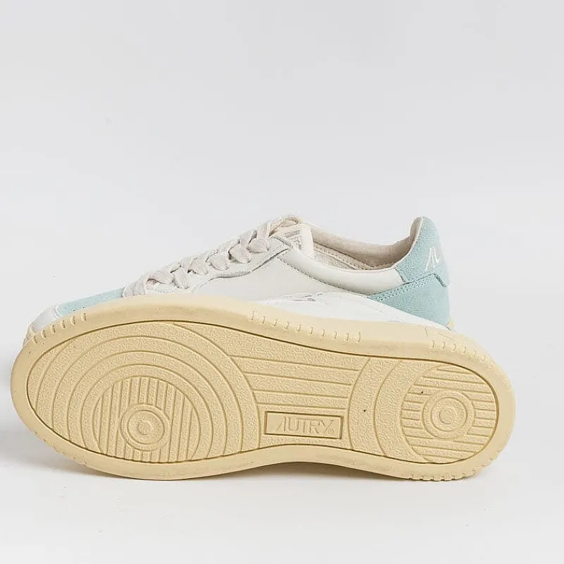 AUTRY - Collezione donna Autry - Aulw Sl02 - Sneakers Low Wom Suede Leat - Bianco Turchese<Collezione Scarpe Donna Sneakers