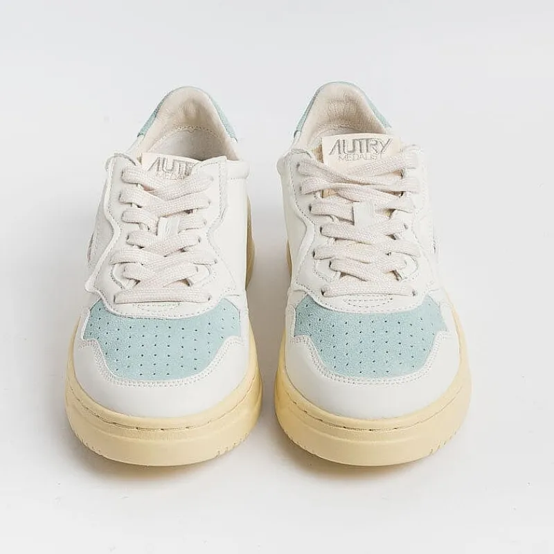 AUTRY - Collezione donna Autry - Aulw Sl02 - Sneakers Low Wom Suede Leat - Bianco Turchese<Collezione Scarpe Donna Sneakers