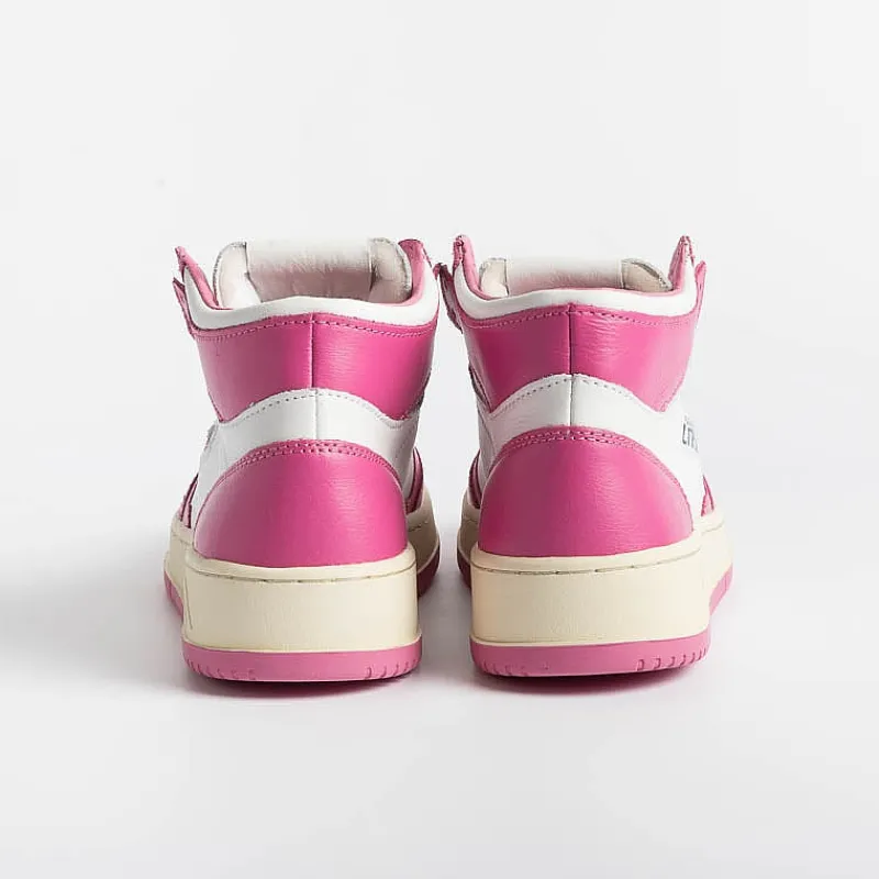 AUTRY - Collezione donna Autry - Aumw Wb14 - Sneakers Mid Wom Leat - Rosa Bubble<Collezione Scarpe Donna Sneakers