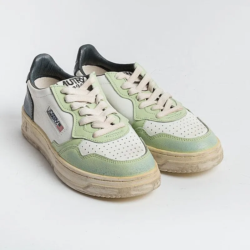 AUTRY - Collezione donna Autry - Avlw Sv18- Sneakers Low Wom Leat - Verde Blu - Vintage Edition<Collezione Scarpe Donna Sneakers