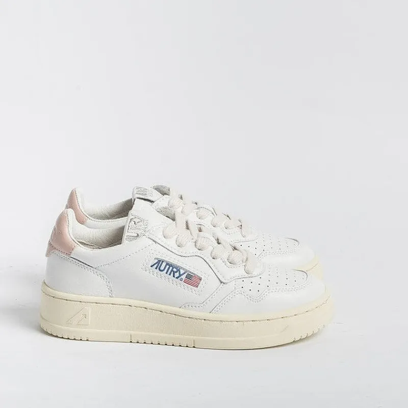 AUTRY - Collezione donna Autry - Sneakers Kulk Ll16 - Low Kid - Leath/Leat - Bianco Rosa<Collezione Scarpe Donna Sneakers