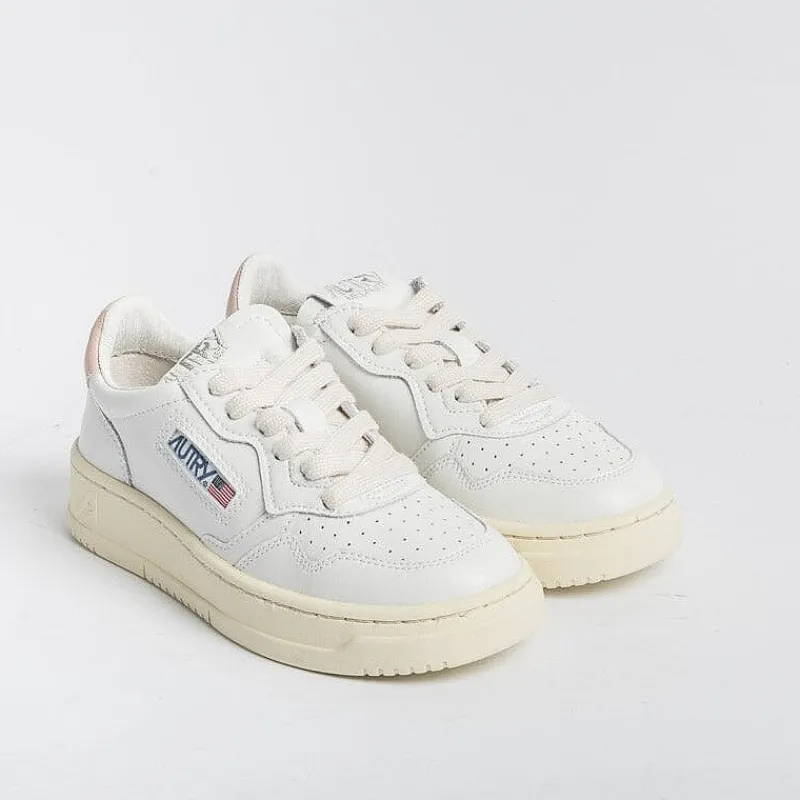 AUTRY - Collezione donna Autry - Sneakers Kulk Ll16 - Low Kid - Leath/Leat - Bianco Rosa<Collezione Scarpe Donna Sneakers