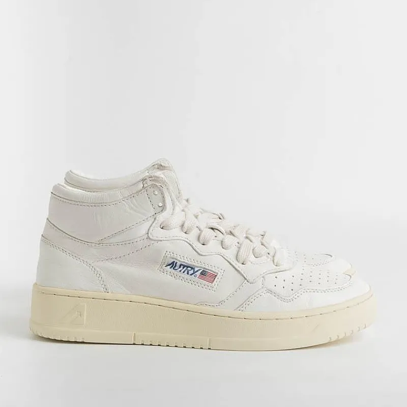 AUTRY - Collezione donna Autry Aumw Gg04 -Sneakers Mid Wom Goat- Bianco<Collezione Scarpe Donna Sneakers