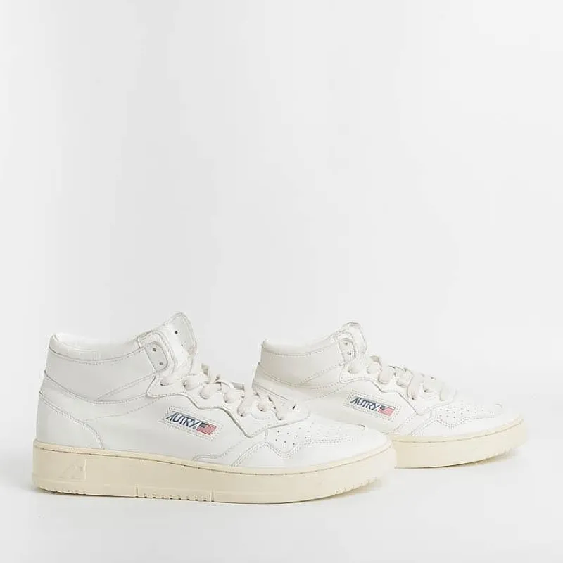AUTRY - Collezione donna Autry Aumw Gg04 -Sneakers Mid Wom Goat- Bianco<Collezione Scarpe Donna Sneakers
