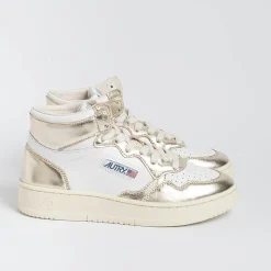 AUTRY - Collezione donna Autry Aumw Wb16 -Sneakers Mid Wom Leat/Leat - Bianco Platino<Collezione Scarpe Donna Sneakers