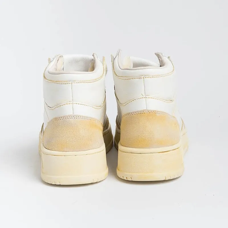 AUTRY - Collezione donna Autry Avmw Yl01 - Sneakers Mid Wom Leat/Leat - Super Vintage - Bianco<Collezione Scarpe Donna Sneakers