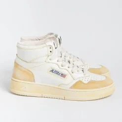 AUTRY - Collezione donna Autry Avmw Yl01 - Sneakers Mid Wom Leat/Leat - Super Vintage - Bianco<Collezione Scarpe Donna Sneakers