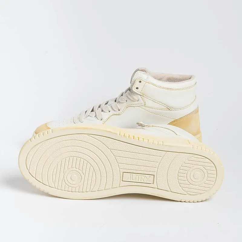 AUTRY - Collezione donna Autry Avmw Yl01 - Sneakers Mid Wom Leat/Leat - Super Vintage - Bianco<Collezione Scarpe Donna Sneakers