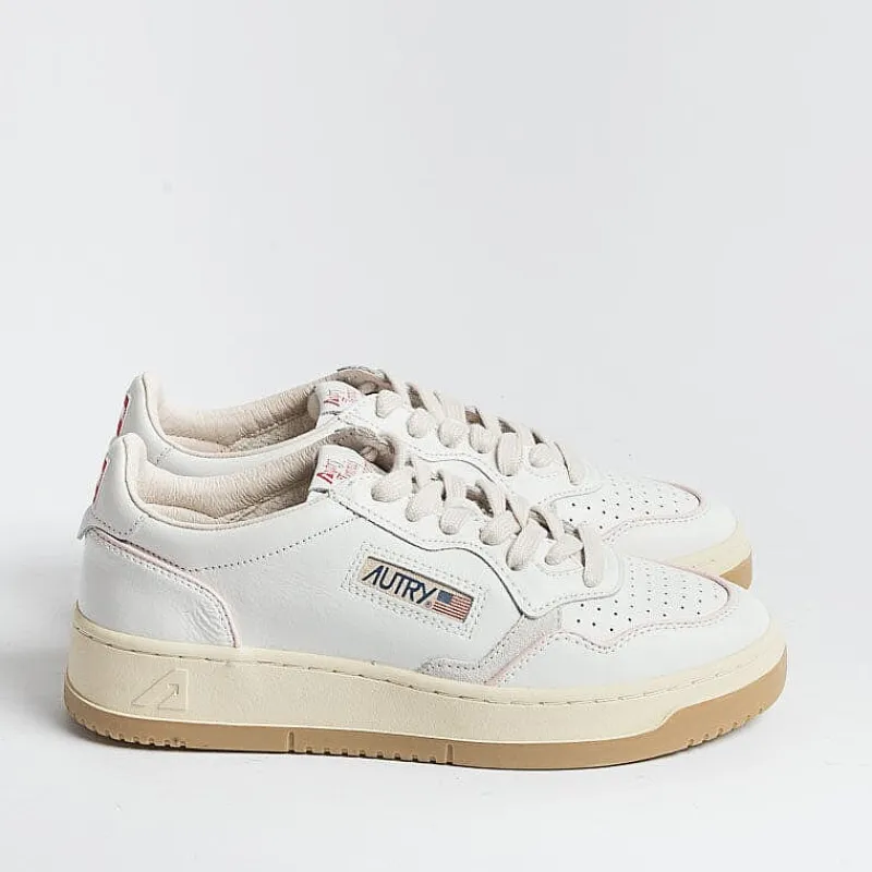 AUTRY - Collezione donna Autry Ce19- Sneakers Low Wom Leat/Suede - Bianco Piping Rosa<Collezione Scarpe Donna Sneakers