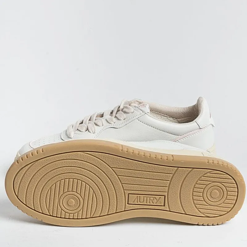 AUTRY - Collezione donna Autry Ce19- Sneakers Low Wom Leat/Suede - Bianco Piping Rosa<Collezione Scarpe Donna Sneakers