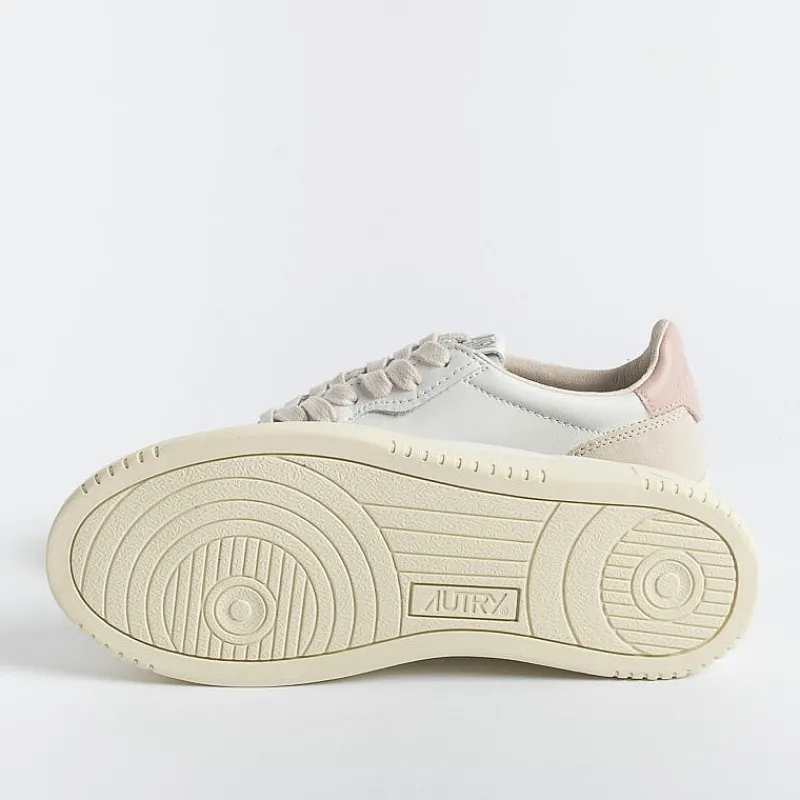 AUTRY - Collezione donna Autry Ls37- Sneakers Low Wom Leat/Suede - Bianco/Cipria<Collezione Scarpe Donna Sneakers