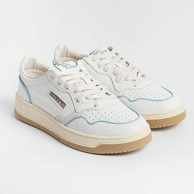 AUTRY - Collezione uomo Autry Sneakers Aulm Ce18- Low Man Leat - Bianco Piping Azzurro<Collezione Scarpe Uomo Sneakers