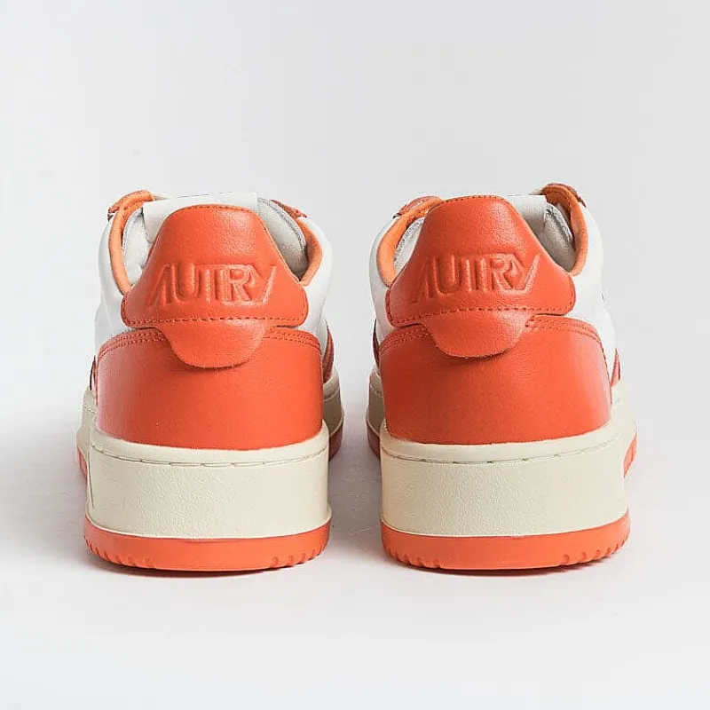 AUTRY - Collezione uomo Autry Sneakers Aulm Wb21 - Low Man Leat - Bianco/Arancione<Collezione Scarpe Uomo Sneakers