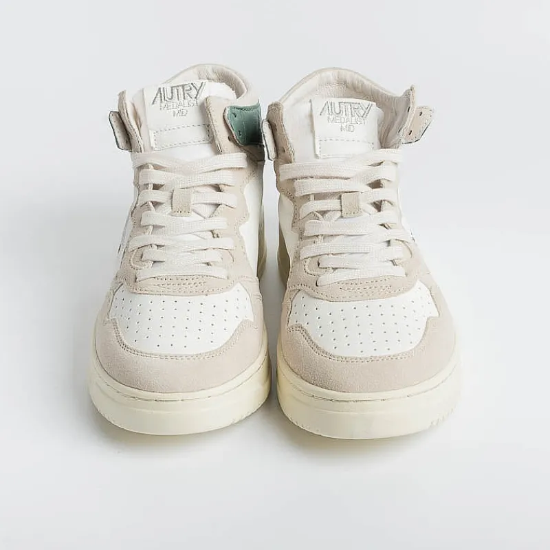 AUTRY - Collezione uomo Autry Sneakers Aumm Gs11 - Mid Man Goat/Suede - Bianco/ Verde<Collezione Scarpe Uomo Sneakers