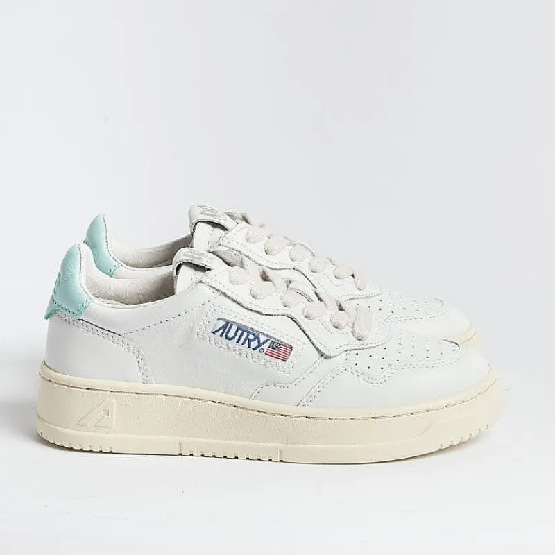 AUTRY - Collezione donna Autry -Sneakers Kulk Ll17 - Low Kid - Leath/Leat - Bianco Turchese<Collezione Scarpe Donna Sneakers