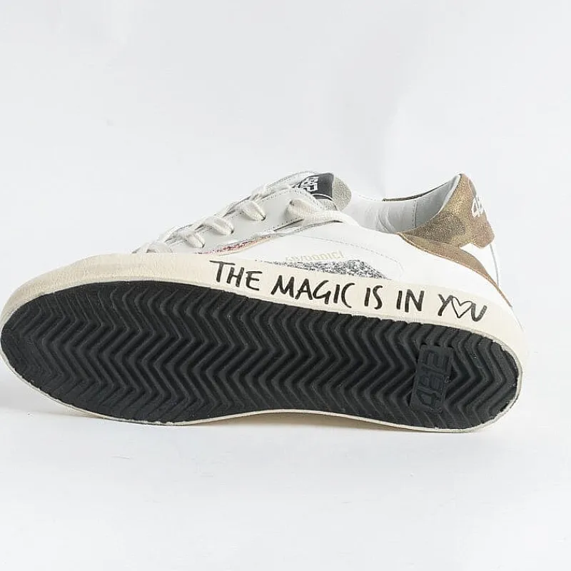 4B12 - Sneakers - Suprime Dbs110 - Bianco Glitter<Collezione Scarpe Donna Sneakers