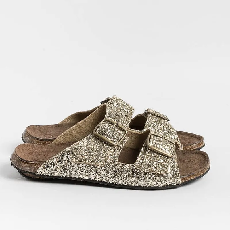 BOSABO - Sandali Bassi - 430 - Glitter Oro<Collezione Scarpe Donna Sandali Bassi